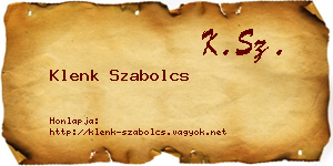 Klenk Szabolcs névjegykártya